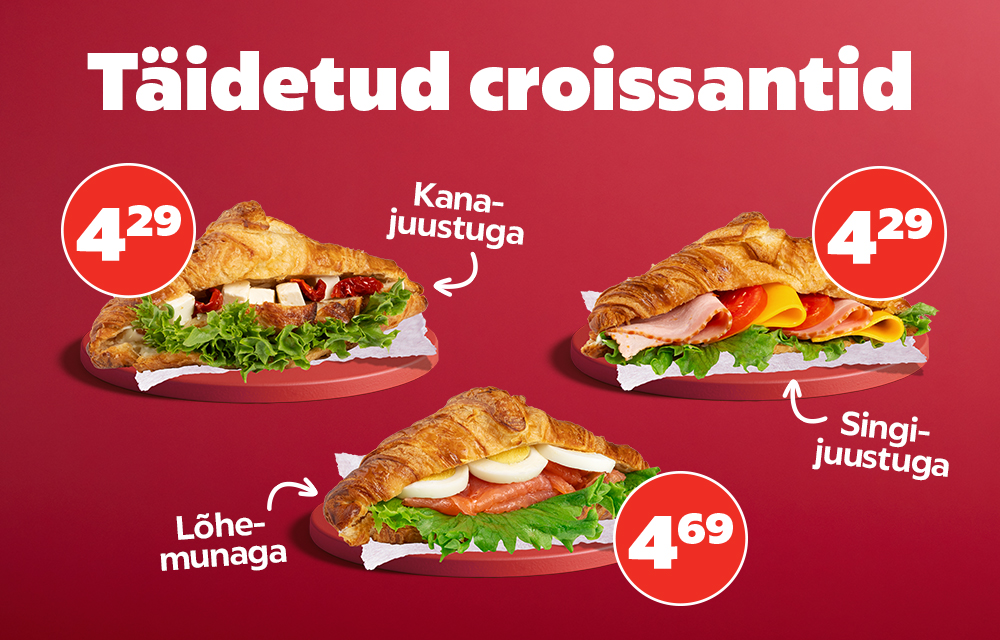 täidetud croissantid