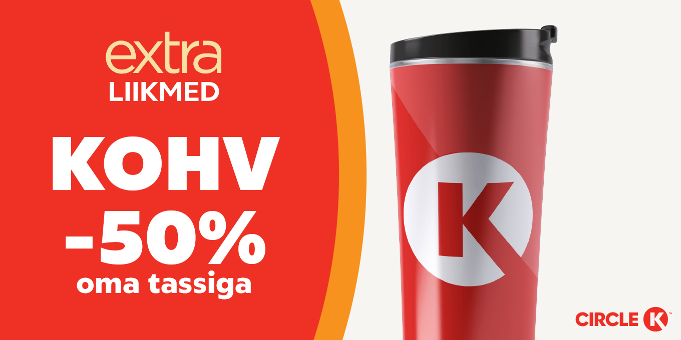 Kohv -50% oma tassiga